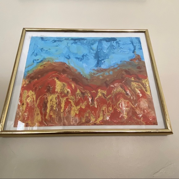 Earth on fire Original painting  J. Cruz attract positive energy Fire element - Picture 3 of 15